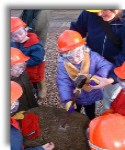 Pendeen Primary school having a go at drilling